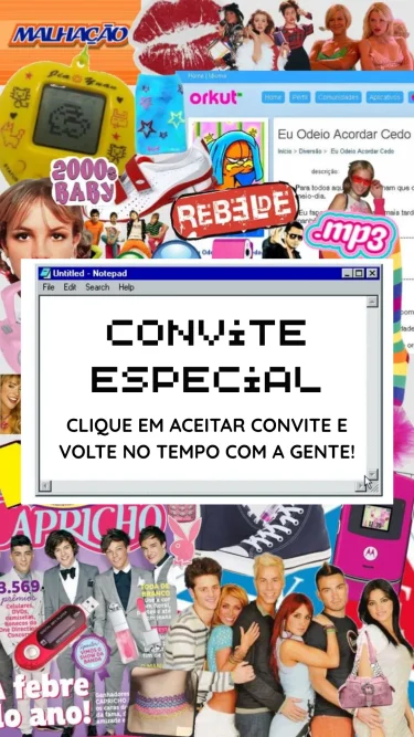 Convite Animado Anos 2000
