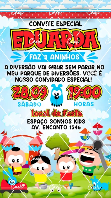 Convite Digital Turma da Mônica Toy