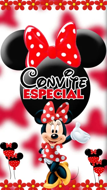 Convite Animado Minnie Vermelha 1