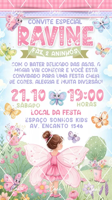 Convite Digital Jardim das Borboletas