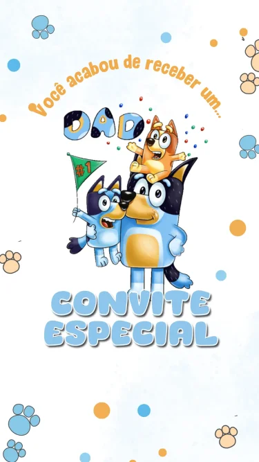 Convite Animado Bluey Menino
