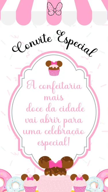 Convite Animado Confeitaria Minnie 2