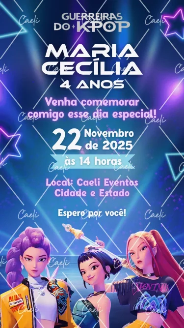 Convite Digital Guerreiras do Kpop