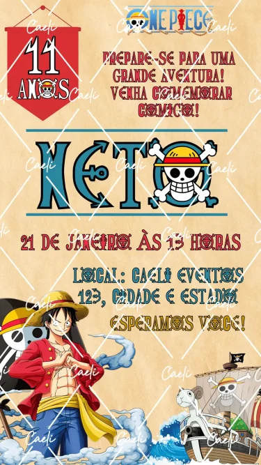 Convite Digital One Piece