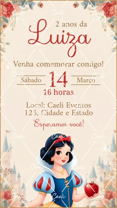 Convite Digital Branca de Neve 1