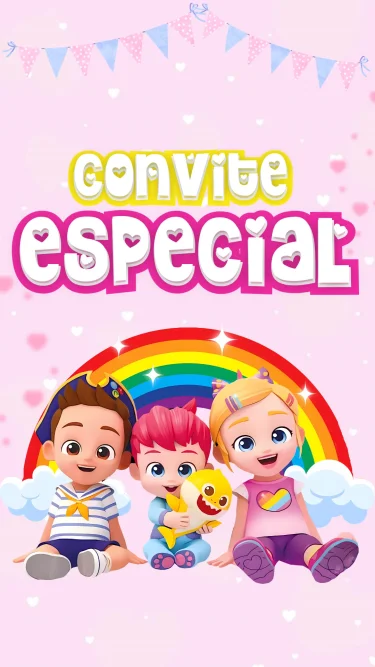 Convite Animado Bebefinn Menina