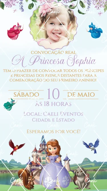 Convite Digital Princesa Sofia 2