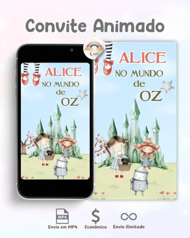 Convite Animado Mundo de OZ