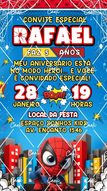 Convite Digital Homem Aranha 3