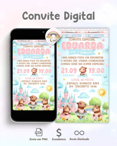 Convite Digital Capivara Bailarina