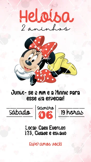Convite Digital Minnie Vermelha 2