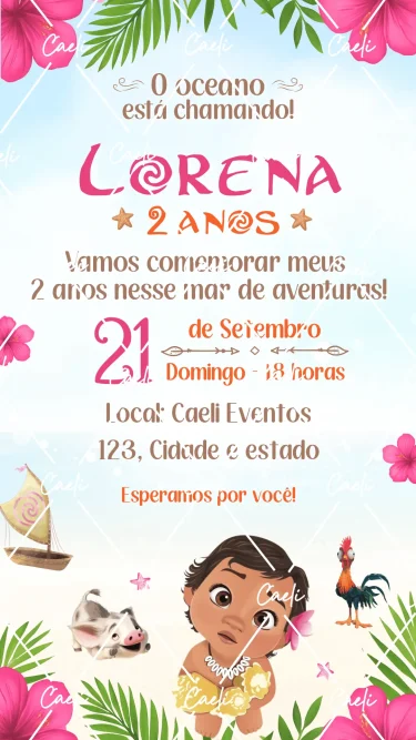 Convite Digital Moana 2