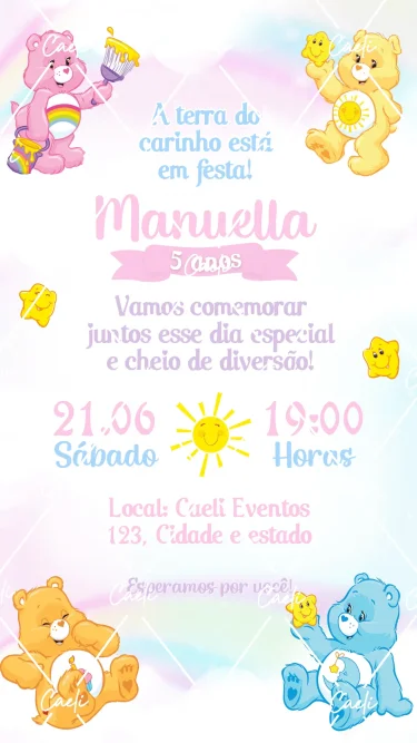 Convite Digital Ursinhos Carinhosos 2
