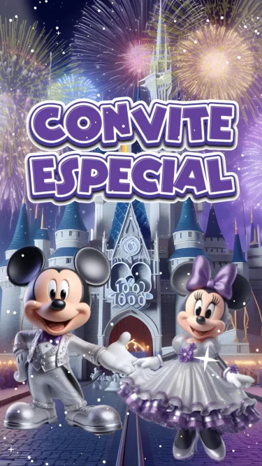 Convite Animado Mundo Mágico da Disney