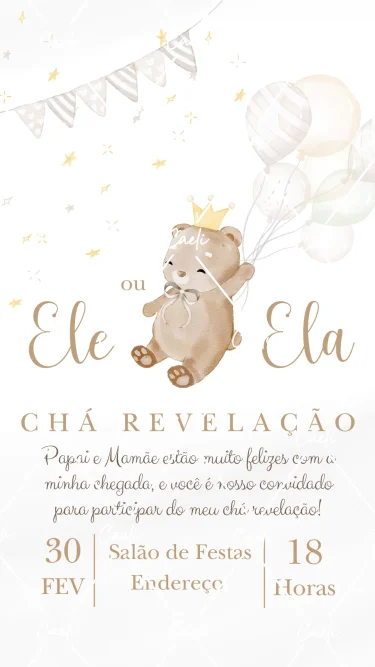 Convite Chá Revelação Neutro 3