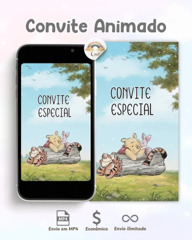 Convite Animado Ursinho Pooh 2