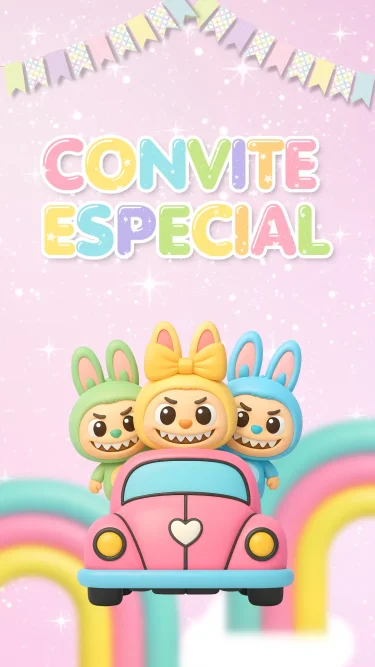 Convite Animado Labubu