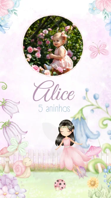Convite Animado Jardim das Fadas