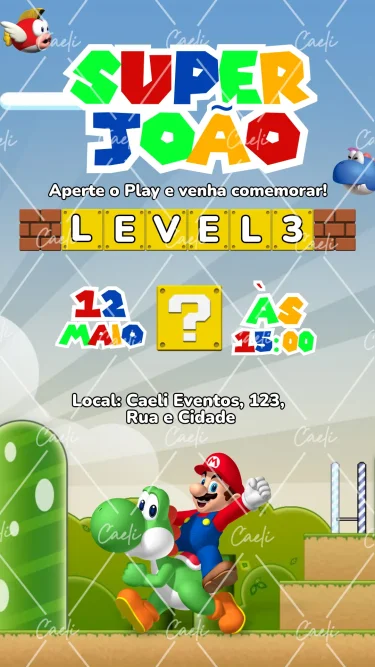 Convite Digital Super Mario