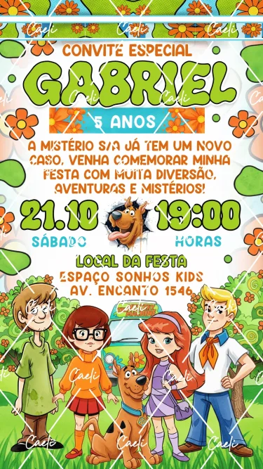 Convite Digital Scooby-Doo