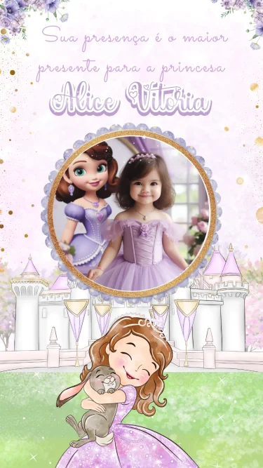 Convite Animado Princesa Sofia
