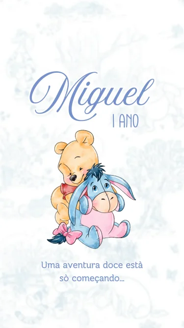 Convite Animado Ursinho Pooh Aquarela Baby