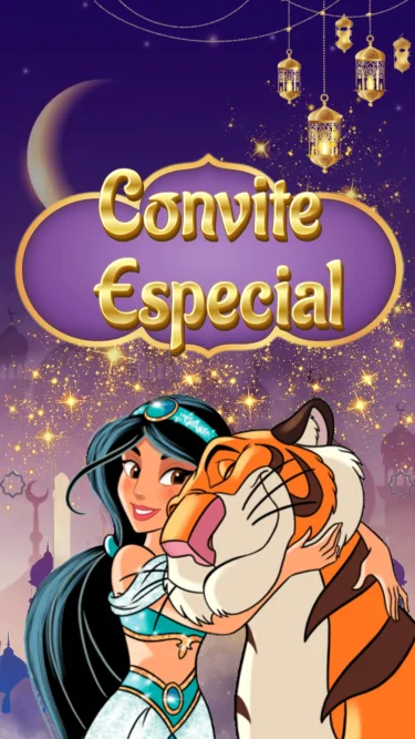 Convite Animado Princesa Jasmine