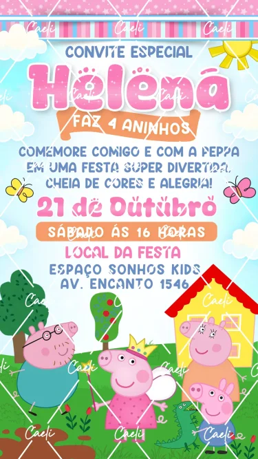 Convite Digital Peppa Pig 2