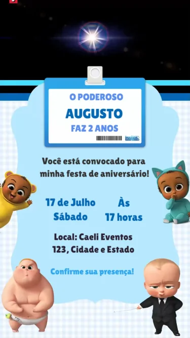 Convite Animado Poderoso Chefinho 1