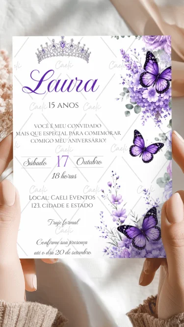 Convite Debutante 15 anos Lilás 3