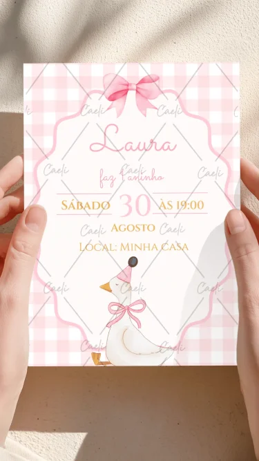 Convite Ganso Rosa 2