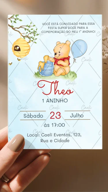 Convite Ursinho Pooh 3