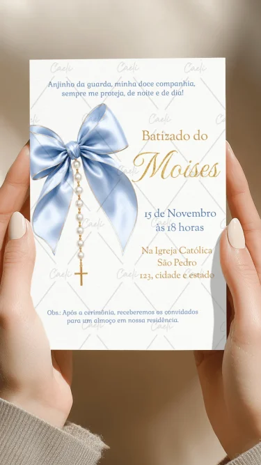 Convite Batizado Azul 2