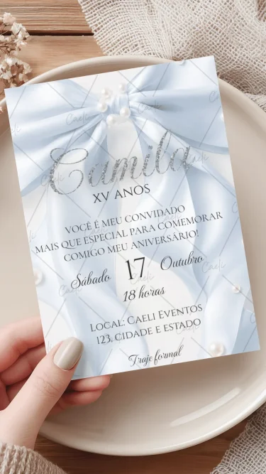 Convite Debutante 15 anos Azul 1