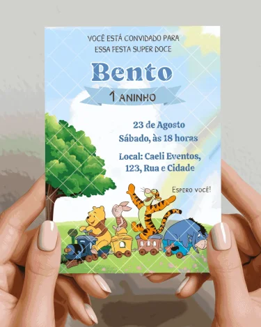 Convite Ursinho Pooh 2 editável