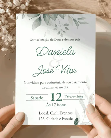 Convite de Casamento Verde