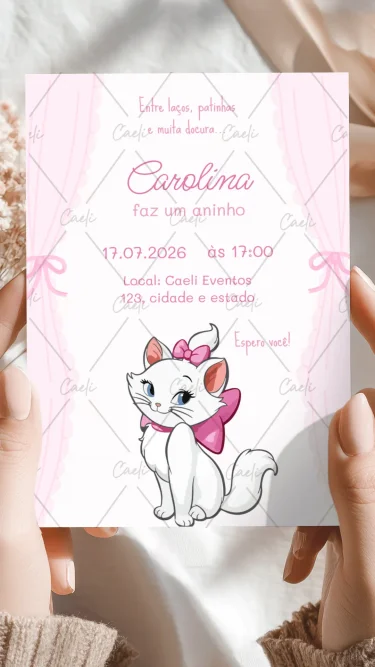 Convite Gatinha Marie 2