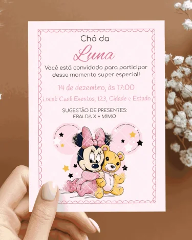 Convite Minnie Baby editável