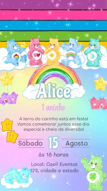 Convite Animado Ursinhos Carinhosos
