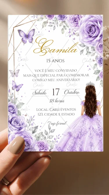 Convite Debutante 15 anos Lilás 4
