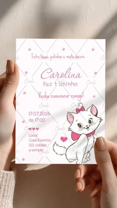 Convite Gatinha Marie 3
