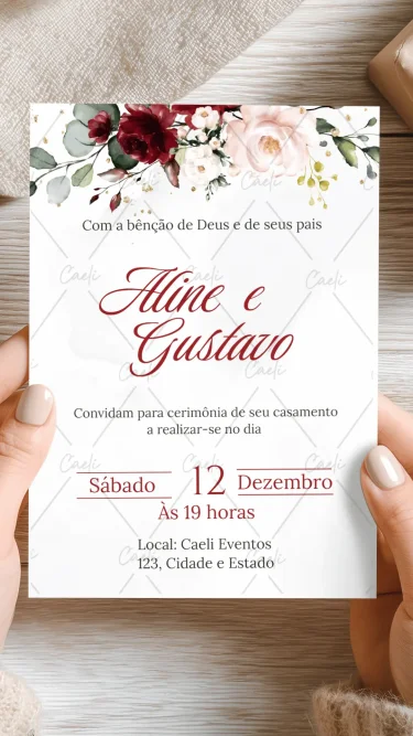 Convite de Casamento Vermelho 2