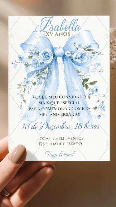 Convite Debutante 15 anos Azul 3