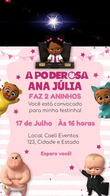 Convite Animado Poderosa Chefinha 1