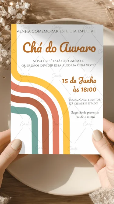 Convite Chá Retrô