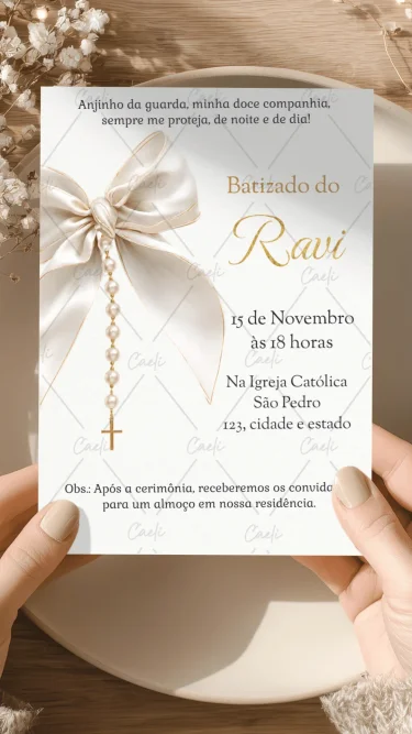 Convite Batizado Neutro
