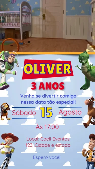 Convite Animado Toy Story