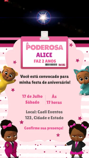 Convite Animado Poderosa Chefinha 2