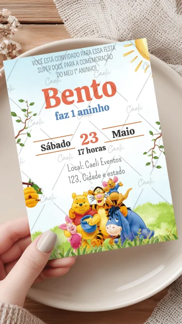 Convite Ursinho Pooh 2