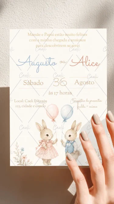 Chá revelação Azul e Rosa 3